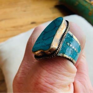 Tibetan turquoise large ring